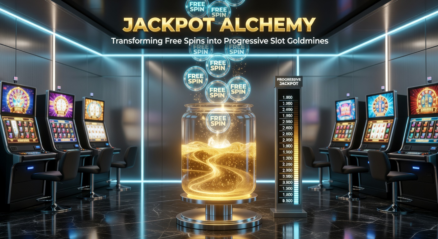 Leuchtende Slot-Maschine mit aufsteigendem progressiven Jackpot und wirbelnden Freispielen